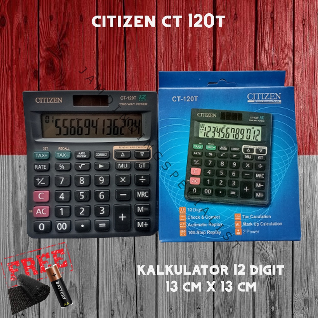 

Kalkulator Mesin Hitung Besar Kantor Dagang Sekolah Tax Pajak 12 Digit 13cm X 13cm CT 120T