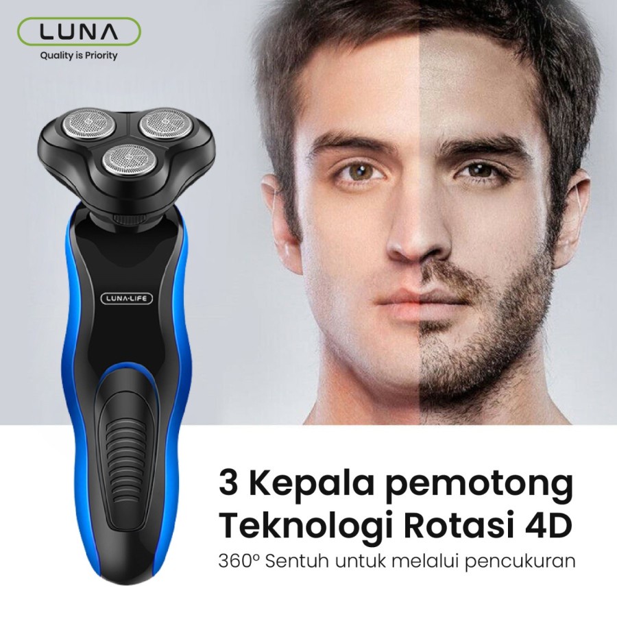 LUNA Alat cukur rambut elektrik shaver listrik pencukur kumis jenggot