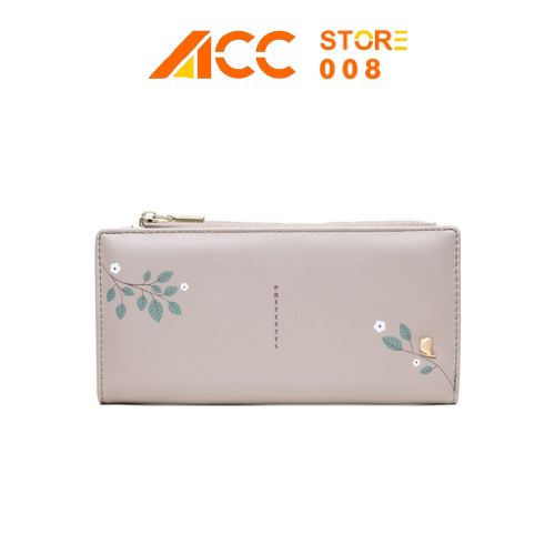 Dompet Wanita Motis Bunga Burung BS41 Dompet Panjang Lipat Resteting Wanita ACC