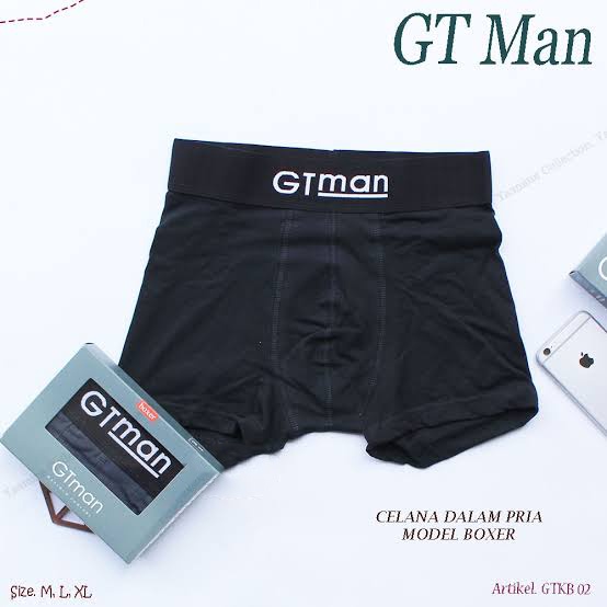 1 Box 1 Pcs Celana Dalam GT Man GTK B02 - CD Boxer Pria - Random Warna