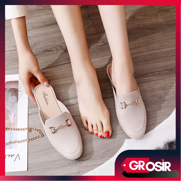 Grosir - S1048 Flat Shoes Wanita / Sandal Ala Korean Fashion / Sandal Fashion Import / Sandal Cewek
