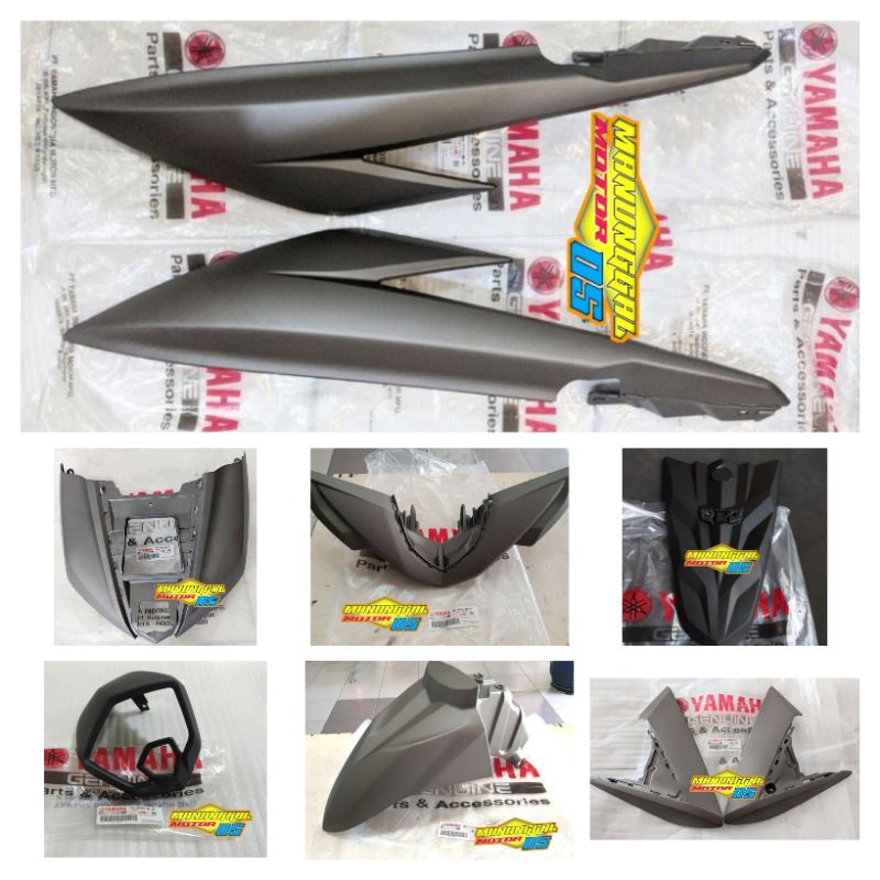 Paket Full Set Body Halus Mio Soul GT 125 Bluecore Abu-abu Doff Original Yamaha (9pcs)