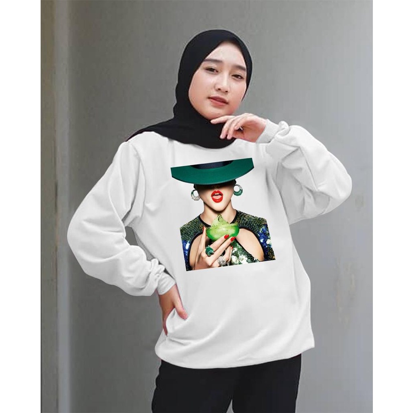 Kaos Lengan Panjang DTF  CEWEK GELAS / Kaos Sweatshirt / Atasan Wanita / Atasan Wanita Lengan Panjang