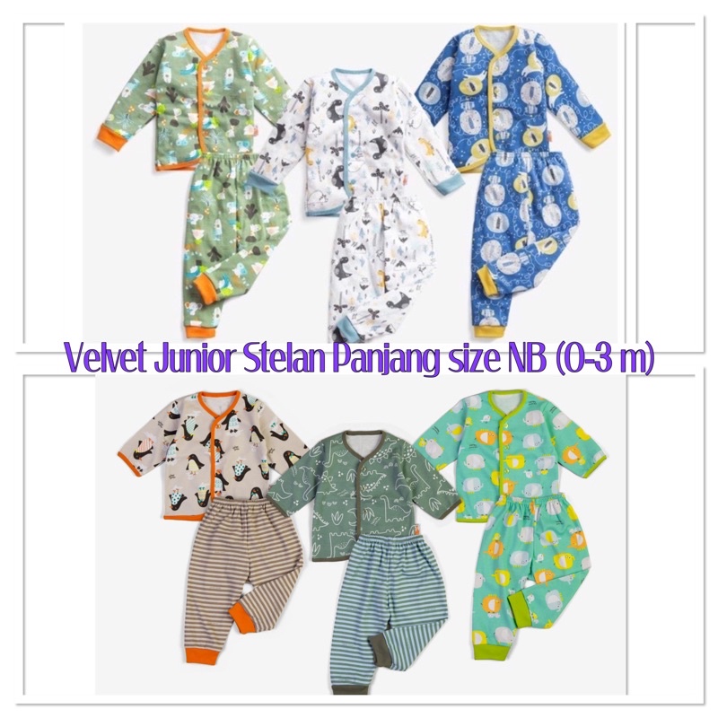 Setelan Panjang VELVET JUNIOR Newborn Spesial Katun