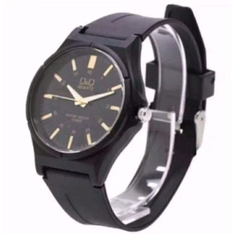 jam tangan karet hitam Q.O