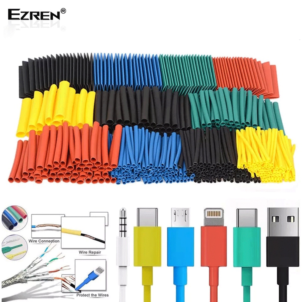 Ezren EZ-0355 530pcs Heat Shrink Tube Selongsong Bakar Isolasi Kabel Rp31.000