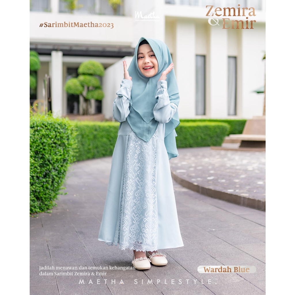 Maetha - Gamis Muslim Anak Zemira Series-Wardah Blue