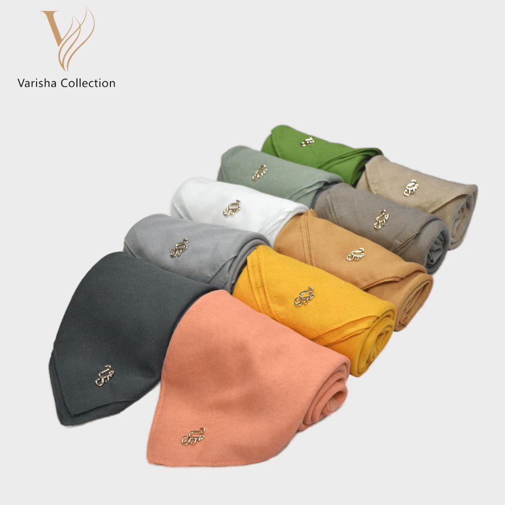 ORIGINAL PARIS OLIVE LOGO METAL  Hijab Segi Empat Polos Paris Olive Fullcolor / Segi 4 Paris Premium