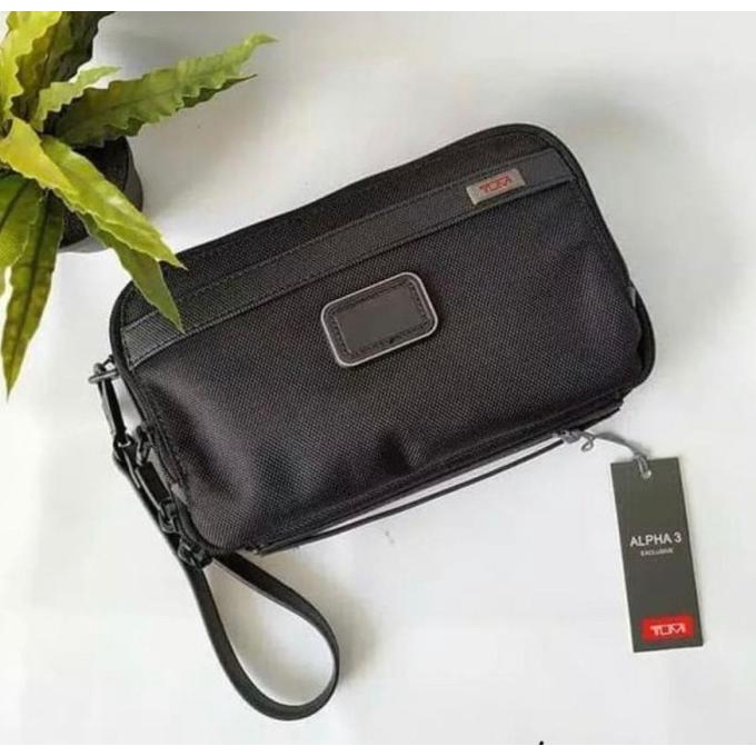 TAS TUMI ALPHA BRAVO EXECUTIVE 3 HAND BAG CLUTCH PRIA TRAVEL KIT BLACK