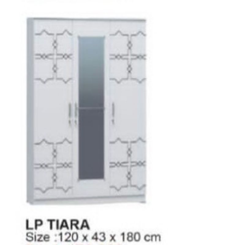 Lemari Pakaian - Lemari Baju Kaca - Lemari 3 Pintu LP Tiaraa - Medan