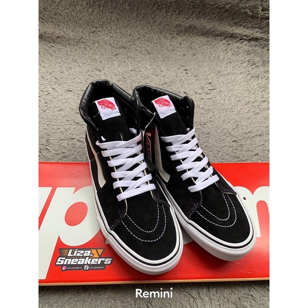 SEPATU VANS SK8 Hi BLACK WHITE ORIGINAL GLOBAL MARKET 100%