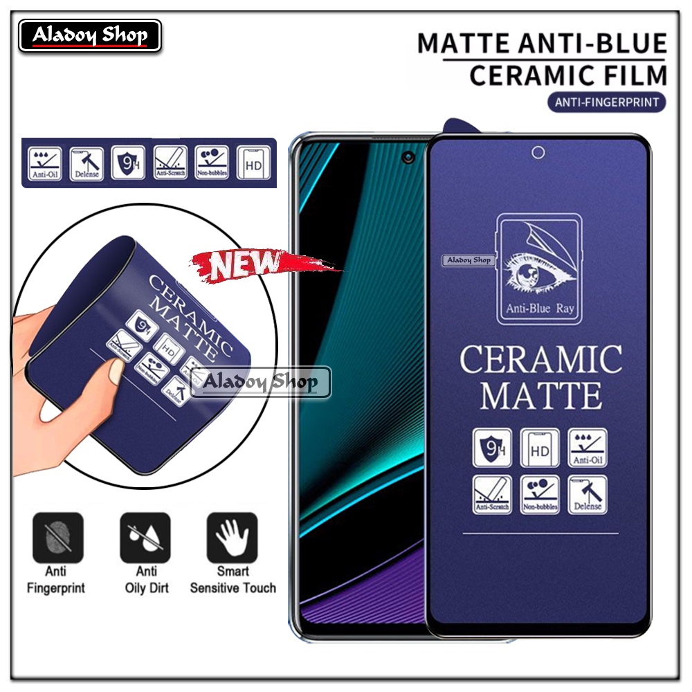 PAKET 3IN1 Anti Gores Blue Matte Anti Glare Infinix Note 11s + Tempered Glass Camera dan Skin Carbon