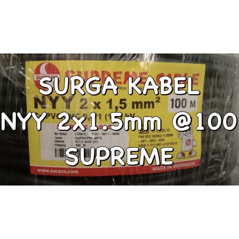 NYY 2x1.5 mm SUPREME/ kabel tufur 2 x 1.5 mm/ kabel kawat 2x1,5/ 2 x 1,5 mm
