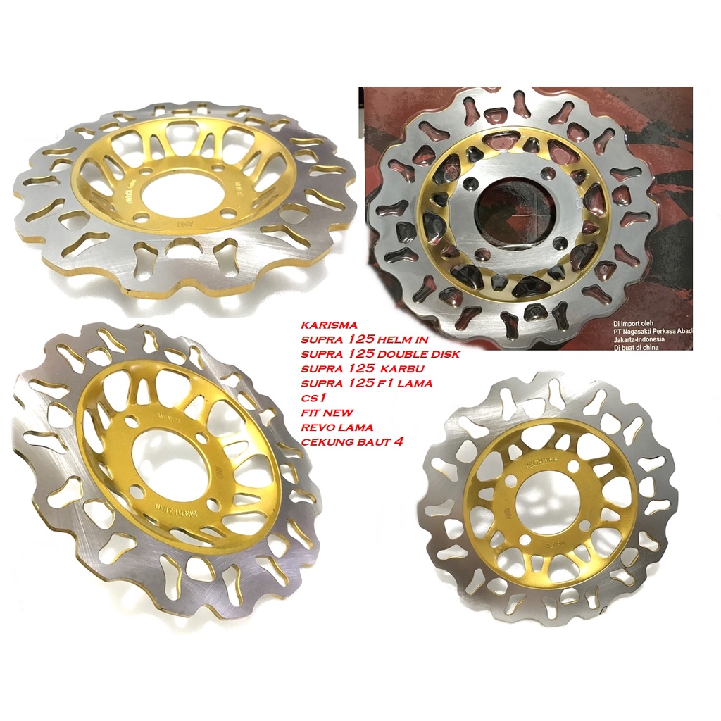 CAKRAM DEPAN SUPRA KARISMA REVO 100CC SUPRA FIT NEW SUPRA FIT LAMA SUPRA 125DD SUPRA 125 KARBU MOTIF DAYTONA BAUT 4 BAUT 5 CEKUNG