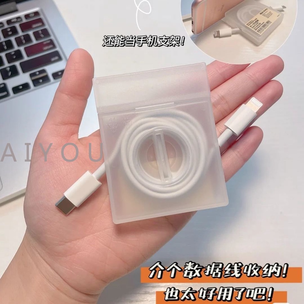 Pp Wire Winder Box Tempat Penyimpanan Berputar Kabel Data Organizer Portable USB Charger Holder Wadah Kabel Handphone Multifungsi