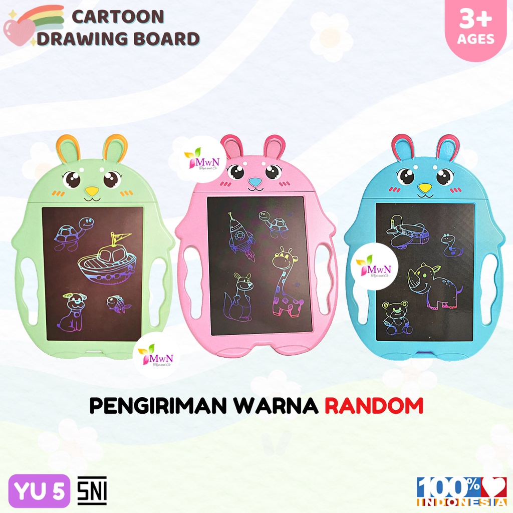 MWN Mainan Anak Papan Menggambar Cartoon Drawing Board YU 5