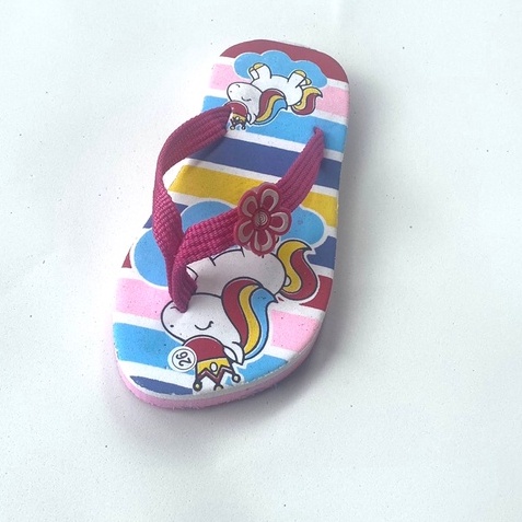 Sandal anak perempuan motip unicorn atau kuda pony ukuran 26 sampai 35