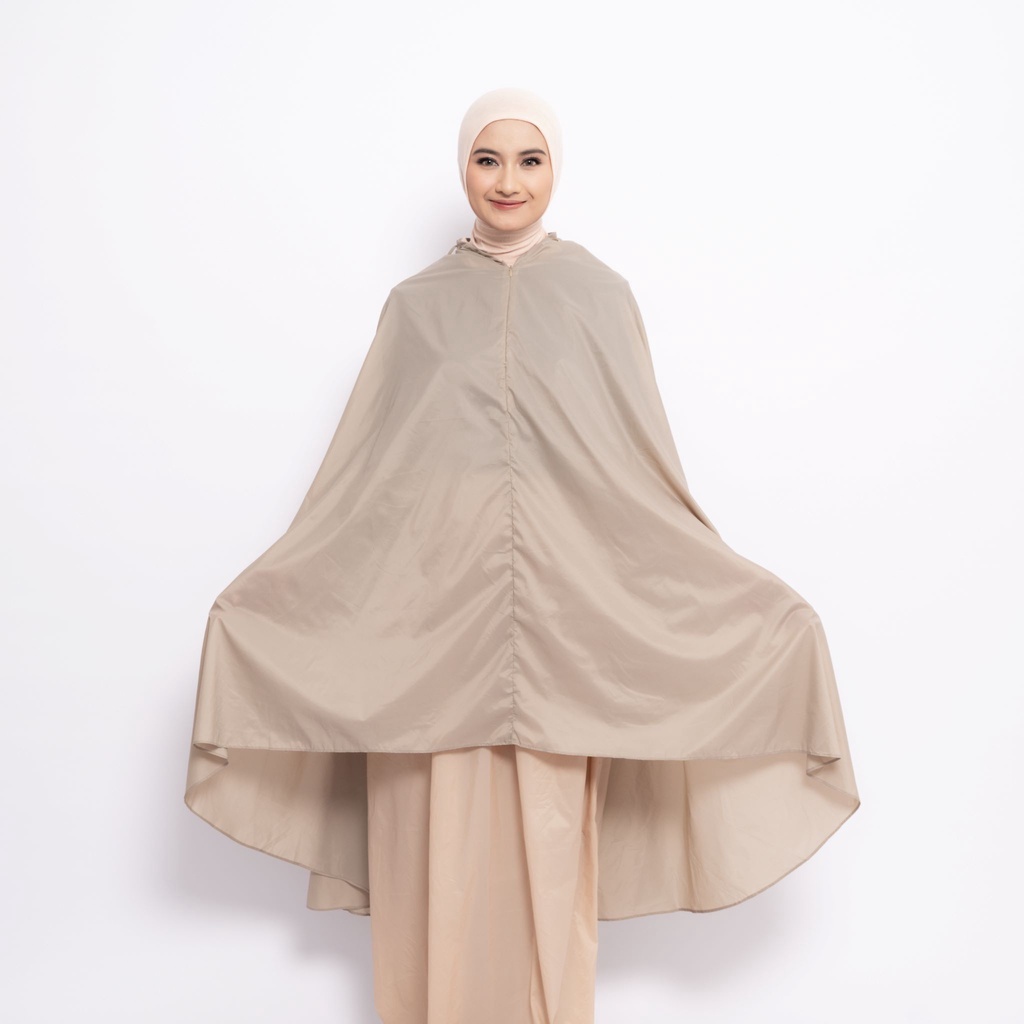 ALIF MUKENA MINI TWO TONE PARASUT PREMIUM KOREA TRAVEL - MILKY ( MKN-331 )