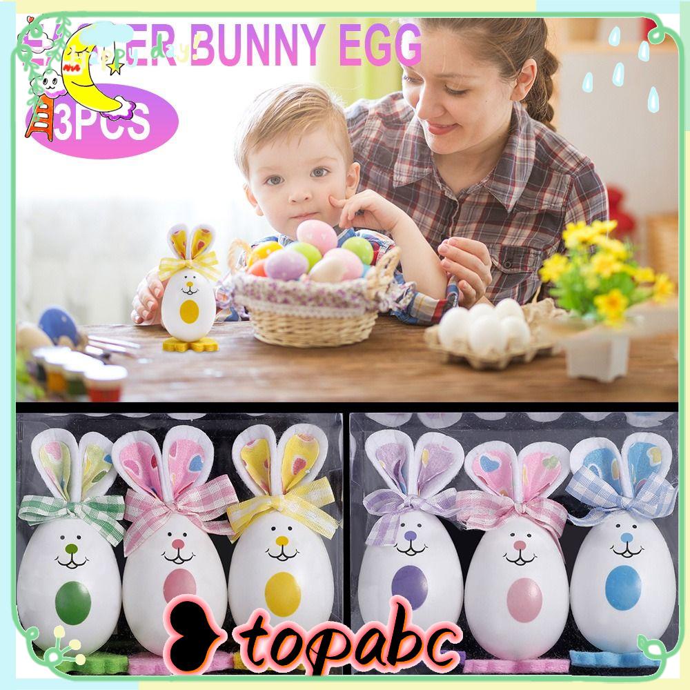 Top 3PCS Easter Bunny Egg Desktop Festival Selamat Paskah Festival Hias