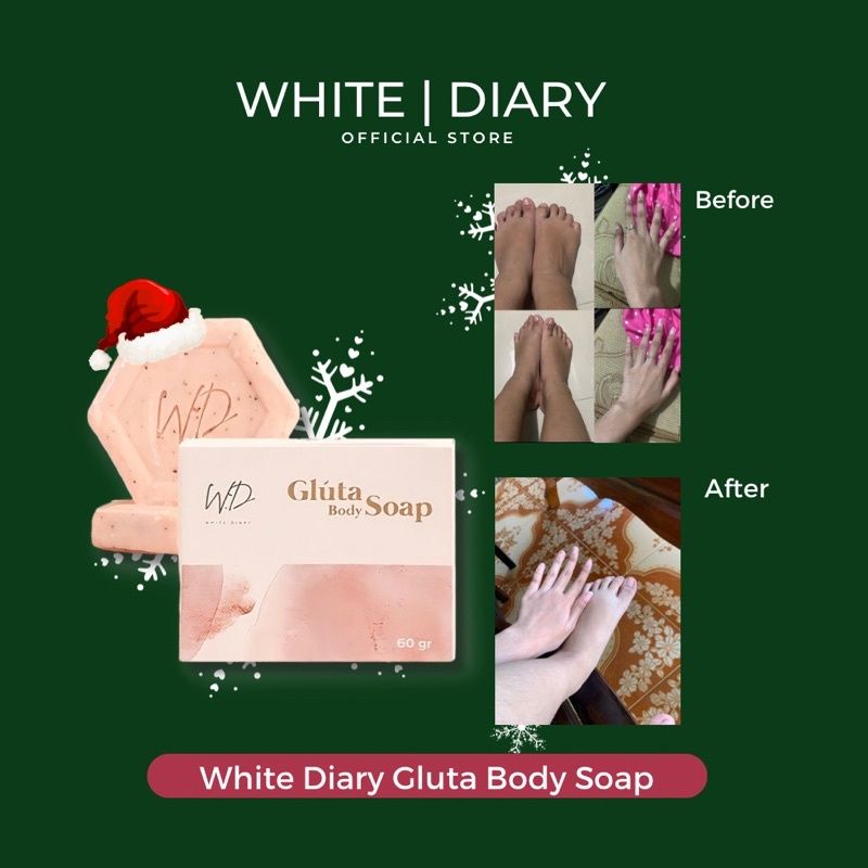 WHITE DIARY Gluta Body Soap | Sabun Badan Pemutih | Whitening