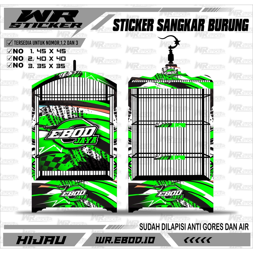 STIKER SANGKAR BURUNG - Sticker decal kandang burung kotak kosan setiker ebod kotak Bnr EBOD JAYA WR