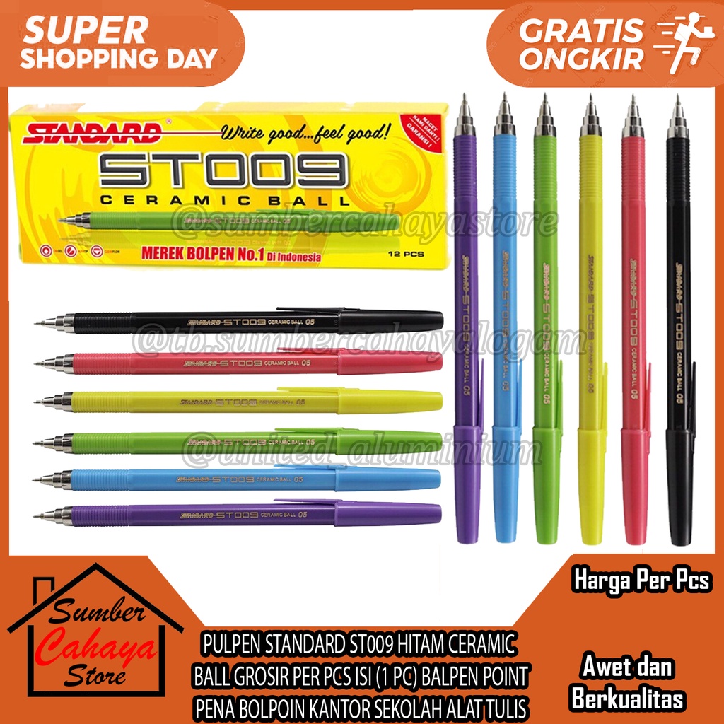 

PULPEN STANDARD ST009 HITAM CERAMIC BALL GROSIR PER PCS ISI (1 PC) BALPEN POINT PENA BOLPOIN KANTOR SEKOLAH ALAT TULIS BALPEN LANCIP LUNCIP BALLPOINT BALPOIN BALPOINT BOLPOIN BOLLPOINT BLACK ITAM TINTA MENULIS MENULIS BOLPAIN