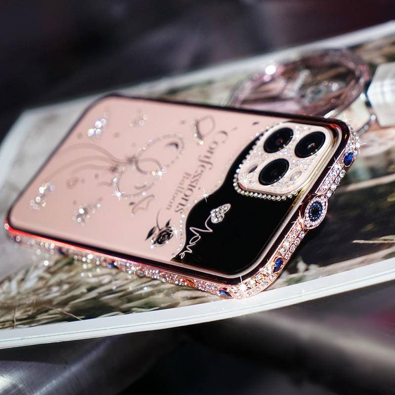 IPHONE Bling Berlian Mibile Ponsel Bumper Armor Case Untuk iPhone14 13 12 11 Pro Max Plus Case Glitter Berlian Imitasi Bingkai Logam Untuk iPhone14 iPhone13 iPhone12