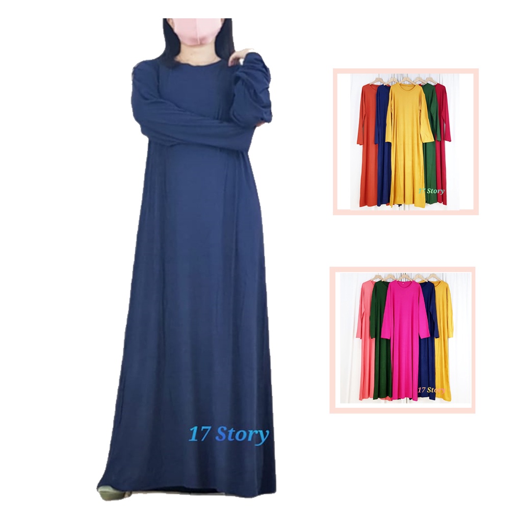 Gamis Bahan Kaos Premium Jumbo Bahan Adem dan Lembut