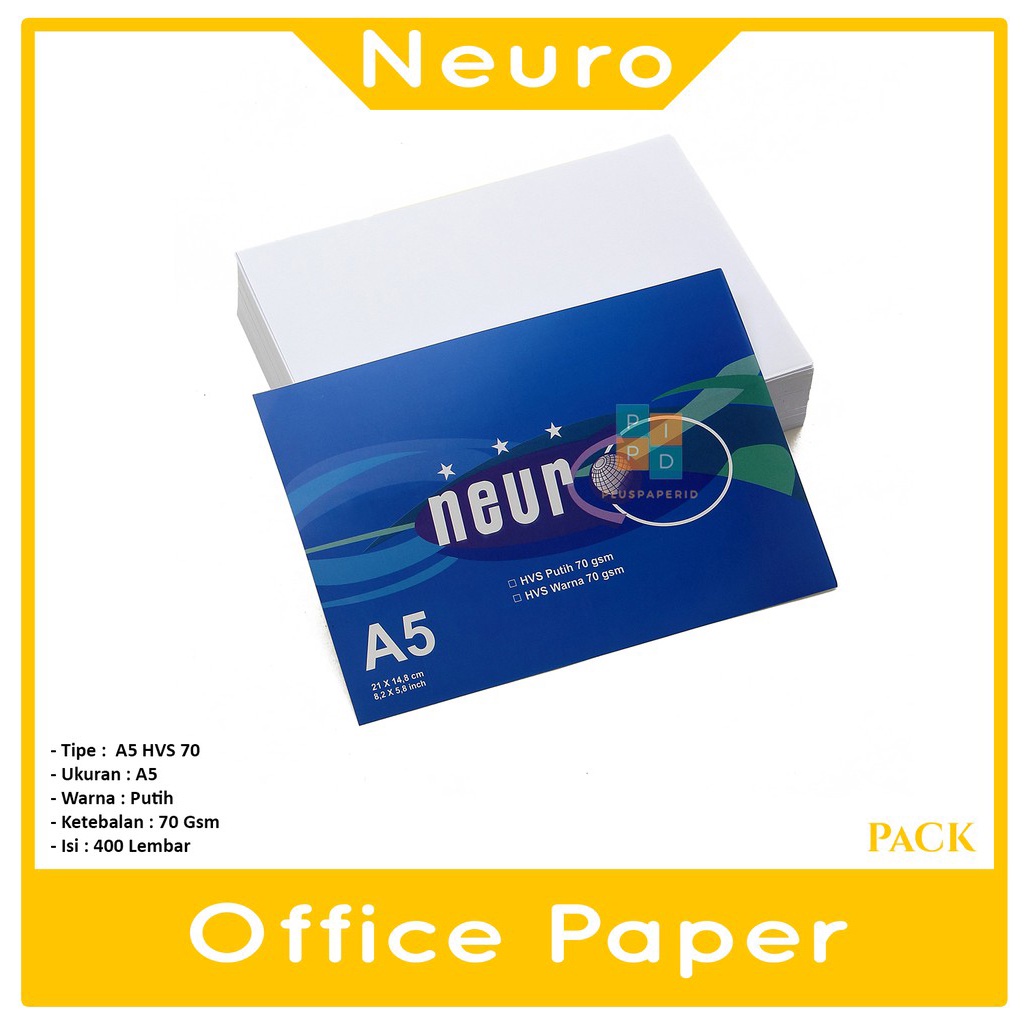 

NEURO - Kertas Hvs Ukuran A5 Putih - Pack