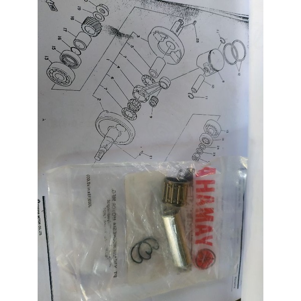 Laher Pen Yamaha DT100 Sperpat Bongkar pasang Bearing Piston Sedia Klaher Lidi Bambu Lengkap Clip Ka