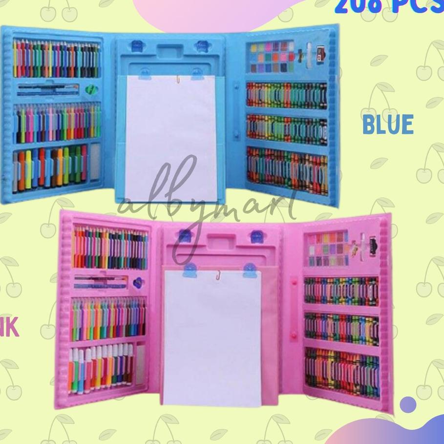 

»»» Crayon Anak Set Isi 208 Pcs Pensil Warna Alat Lukis Set Crayon Set