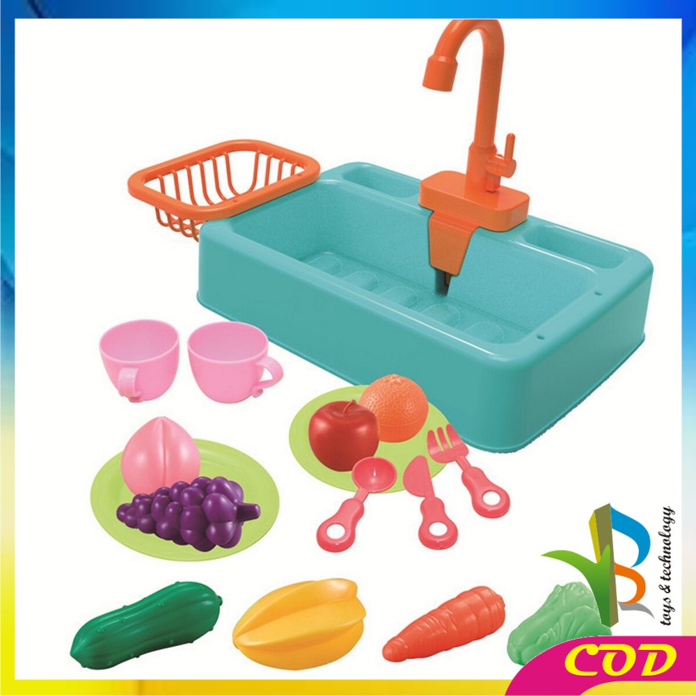 RB-M31 M109 Mainan Anak Kitchen Sink Tempat Cuci Piring Set Mainan Kran Air Wastafel BISA KELUAR AIR