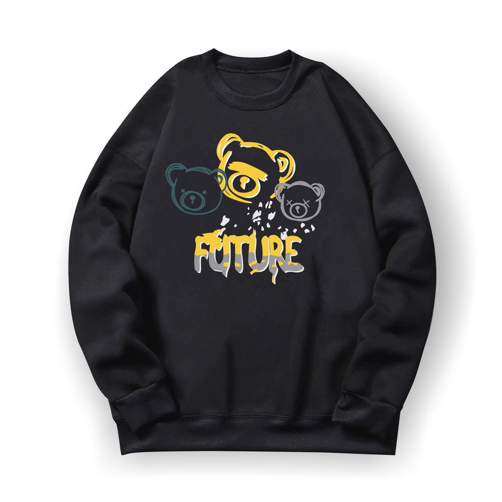 Future Bear Sweatshirt Basic II Sweater Crewneck Print DTF II Sz M - XL Anak &amp; Dewasa ( Pria &amp; Wanita )