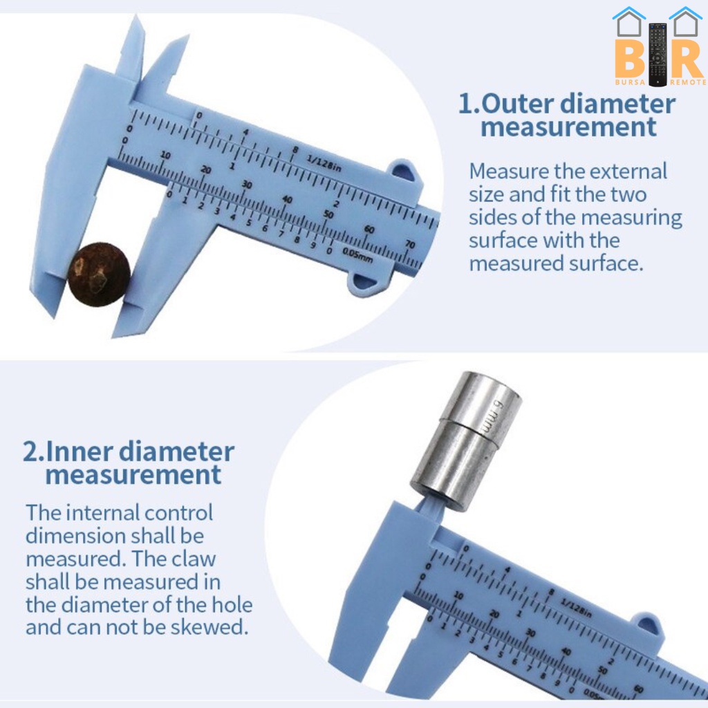 Jangka Sorong Penggaris Sigmat Plastik Alat Ukur Panjang 8 Inch Vernier Cliper Gauge 0 - 200MM