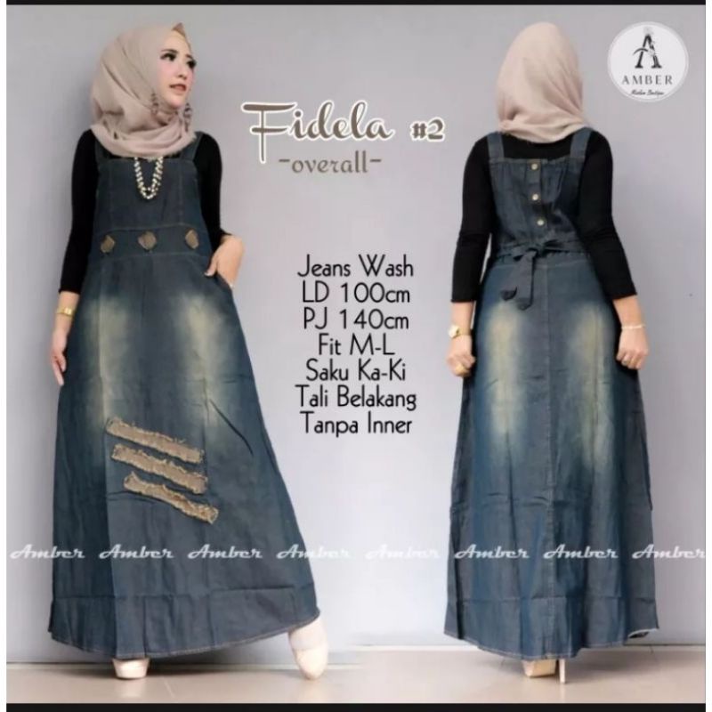 Delila Delilla Overall Jeans Wanita | Overal Rok Kodok Jean Jens Jins Denim