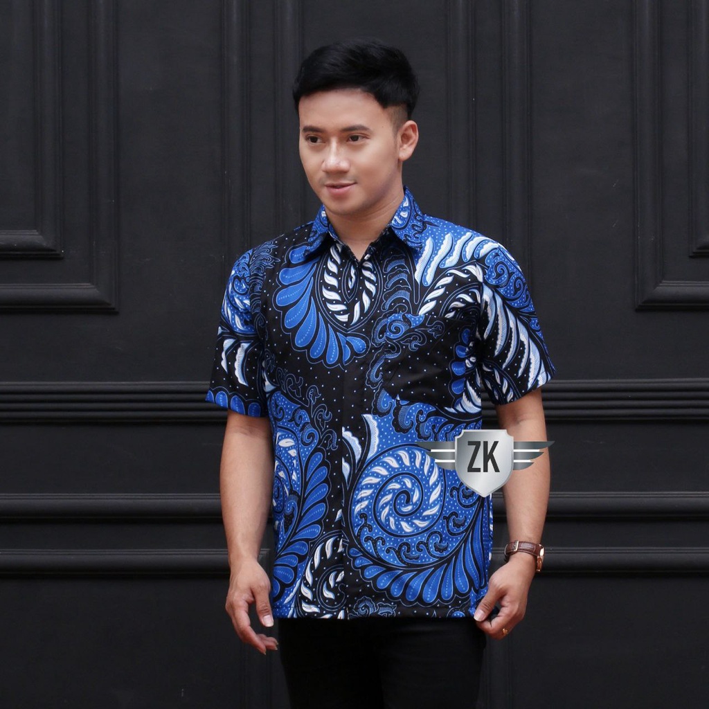 Risna Batik HRB089 C Kemeja Batik Pria Lengan Pendek Exclusive Halus Primis Premium