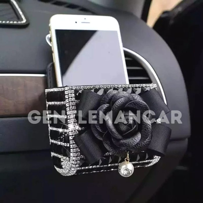 Box Holder Hiasan Bunga Mawar Mobil Tempat Penyimpanan Pouch Flower Bling Bling Organizer