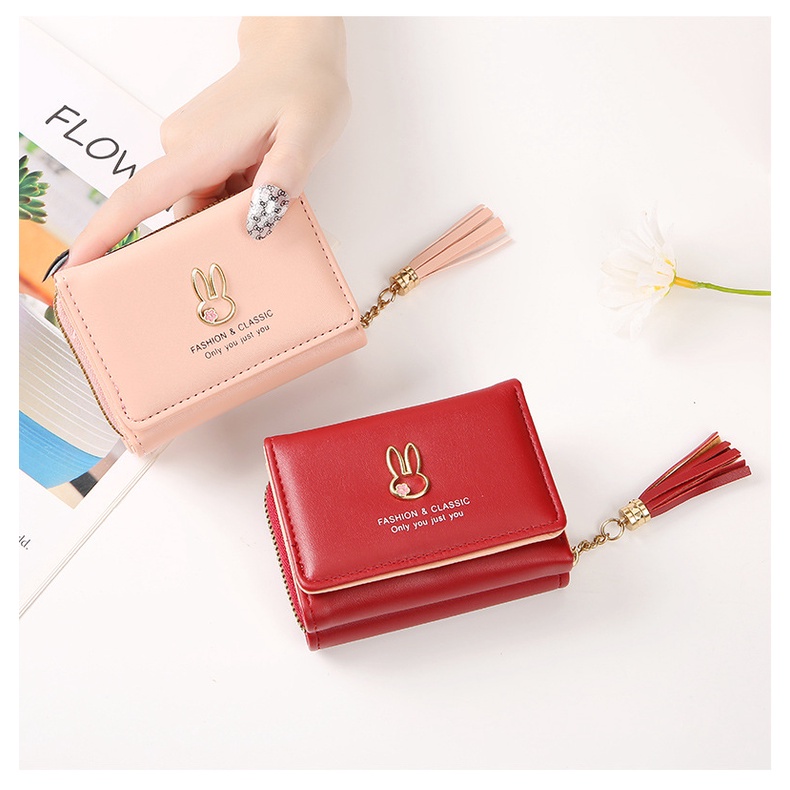 JJ 1560 Dompet Lipat Relesting Wanita Motif Kelinci Import