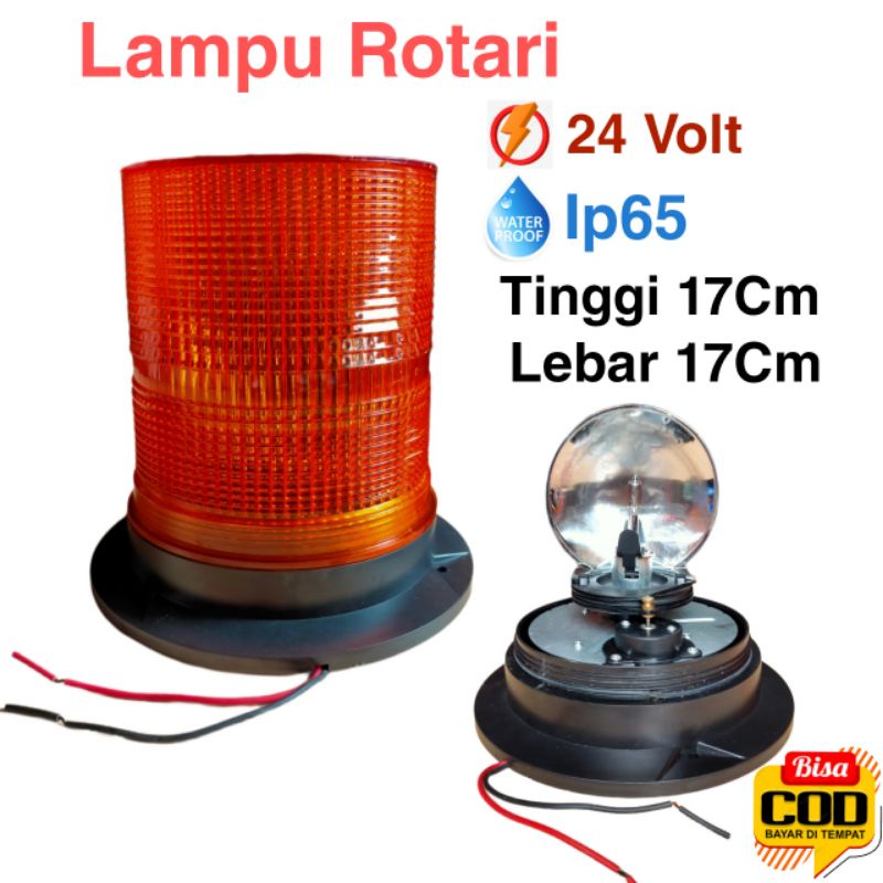 Lampu Rotary Rotari Warning light Mobil Truk Trek Truck Kontainer Kontener 24Volt