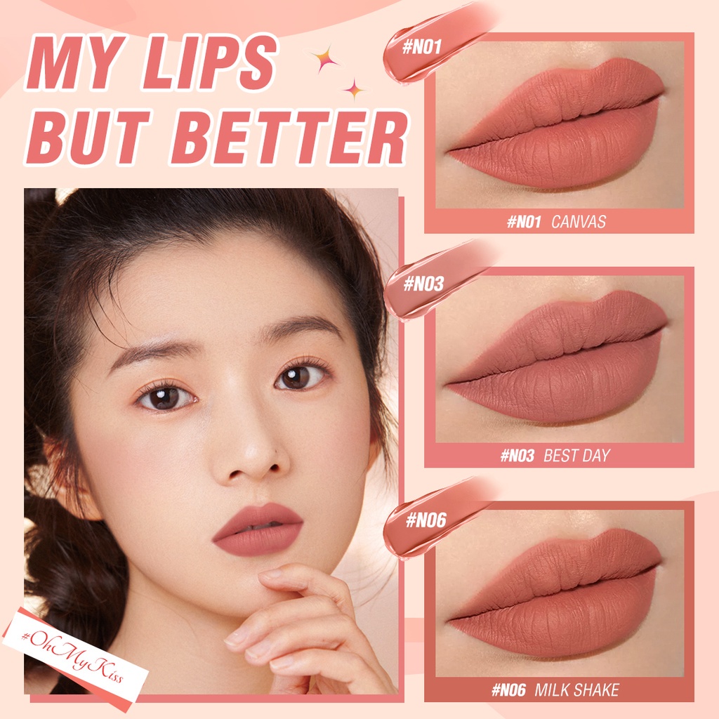 PINKFLASH 3pcs Matte Lipstik paket lipcream Tahan Lama Pelembab Lembut Pigmentasi Tinggi Tahan Lama Pelembab