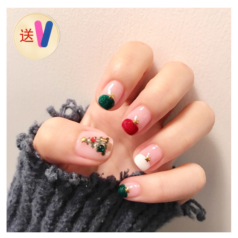 Stiker Natal Chrismas  Set 14 Nail  Art Manicure Tempelan Stiker Kuku Stiker Kuku lucu