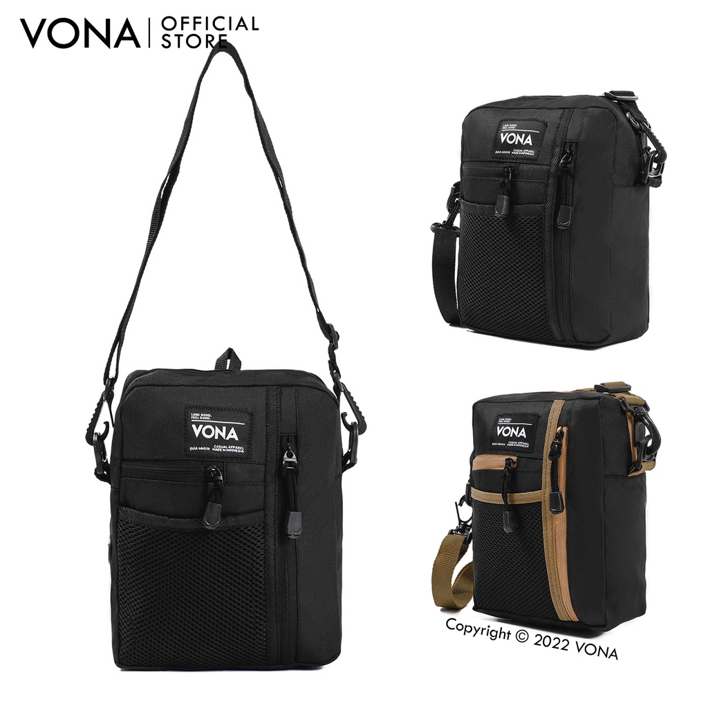 VONA Connor Sling Bag - Tas Selempang Bahu Pria Waterproof Anti Air
