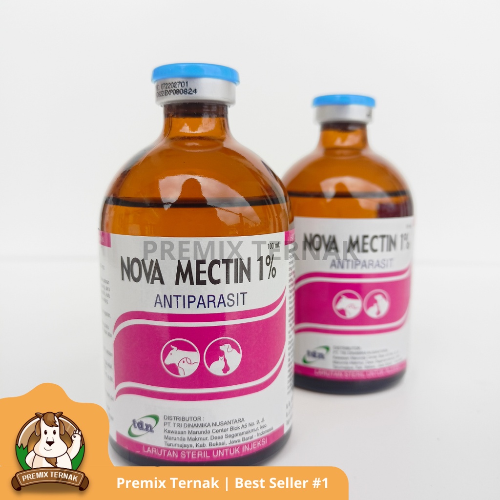 ( Obat LSD ) NOVA MECTIN 1% 100ml - Obat ANTIPARASIT ( cacing/gudeg ) pada HEWAN - Wormectin 100ml