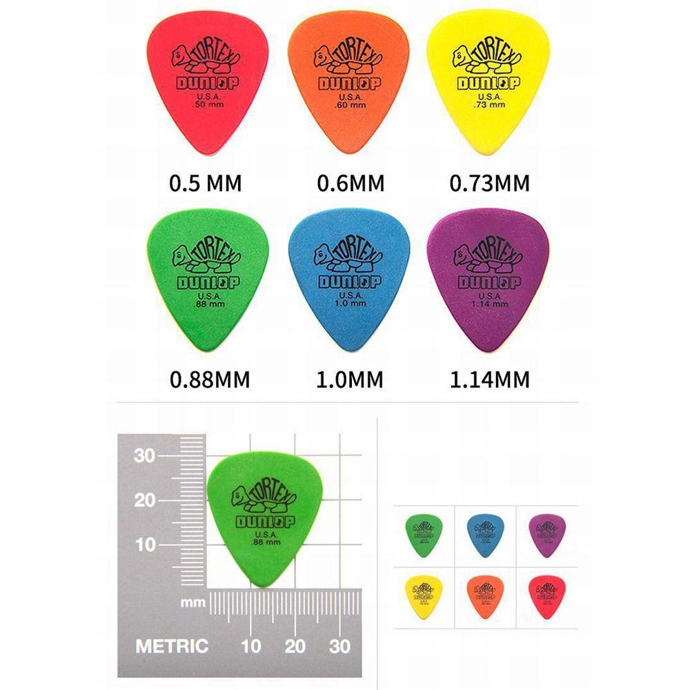 Nanas 10Pcs Bagian Picks Gitar Multicolors 0.5mm/0.6mm/0.73mm/0.88mm/1.0mm/1.14mm Triangle Picks