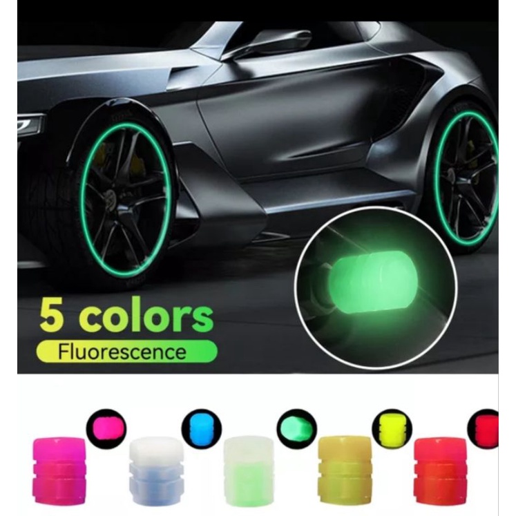 Z218 | Tutup Pentil Ban Mobil Motor Sepeda Glow In The Dark Luminous American Scharder Valve