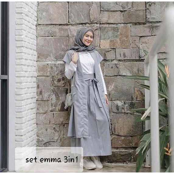 Jual H SETELAN EMMA Baju wanita cewe muslim hijab remaja kuliah kerja