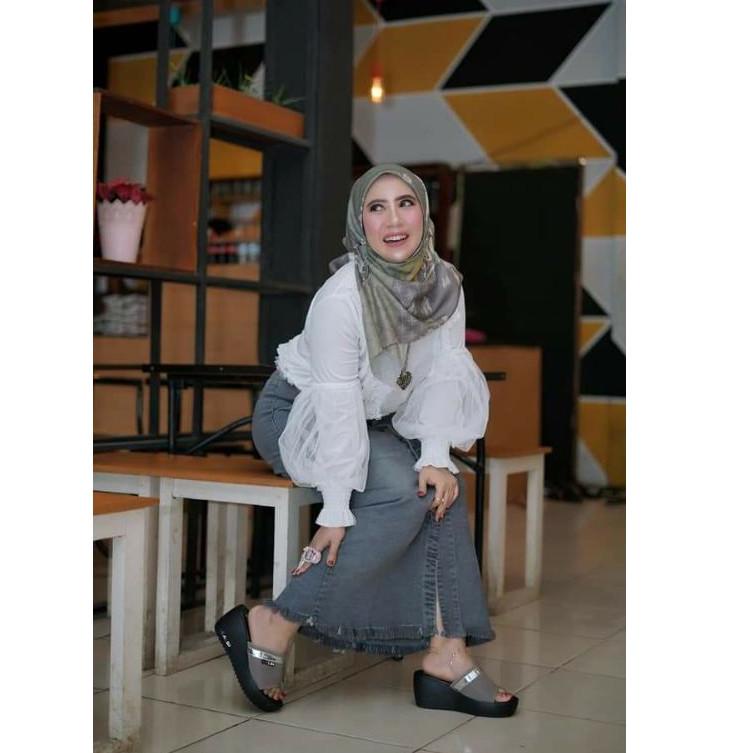 Langsung Kirim TERMURAH~COD WEDGES CALBI TERBARU WEDGES CALBI SELOP SANDAL WEDGES ~SANDAL SELOP ~ SE