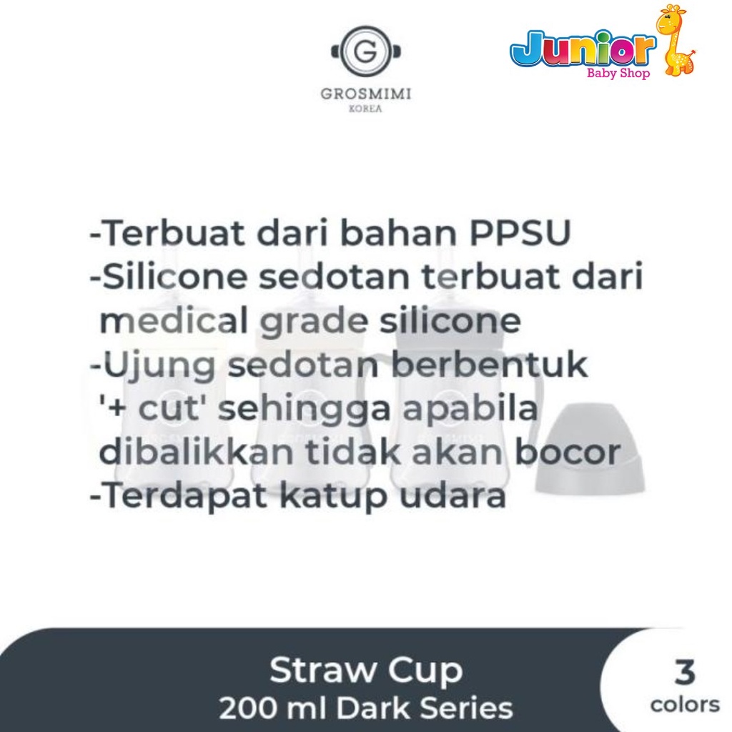 Grosmimi PPSU Straw Cup Dark Series 200 ml