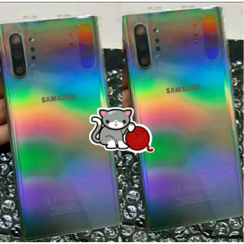 Backdoor samsung note 10 plus original sudah dilengkapi dengan ring lensa kaca kamera
