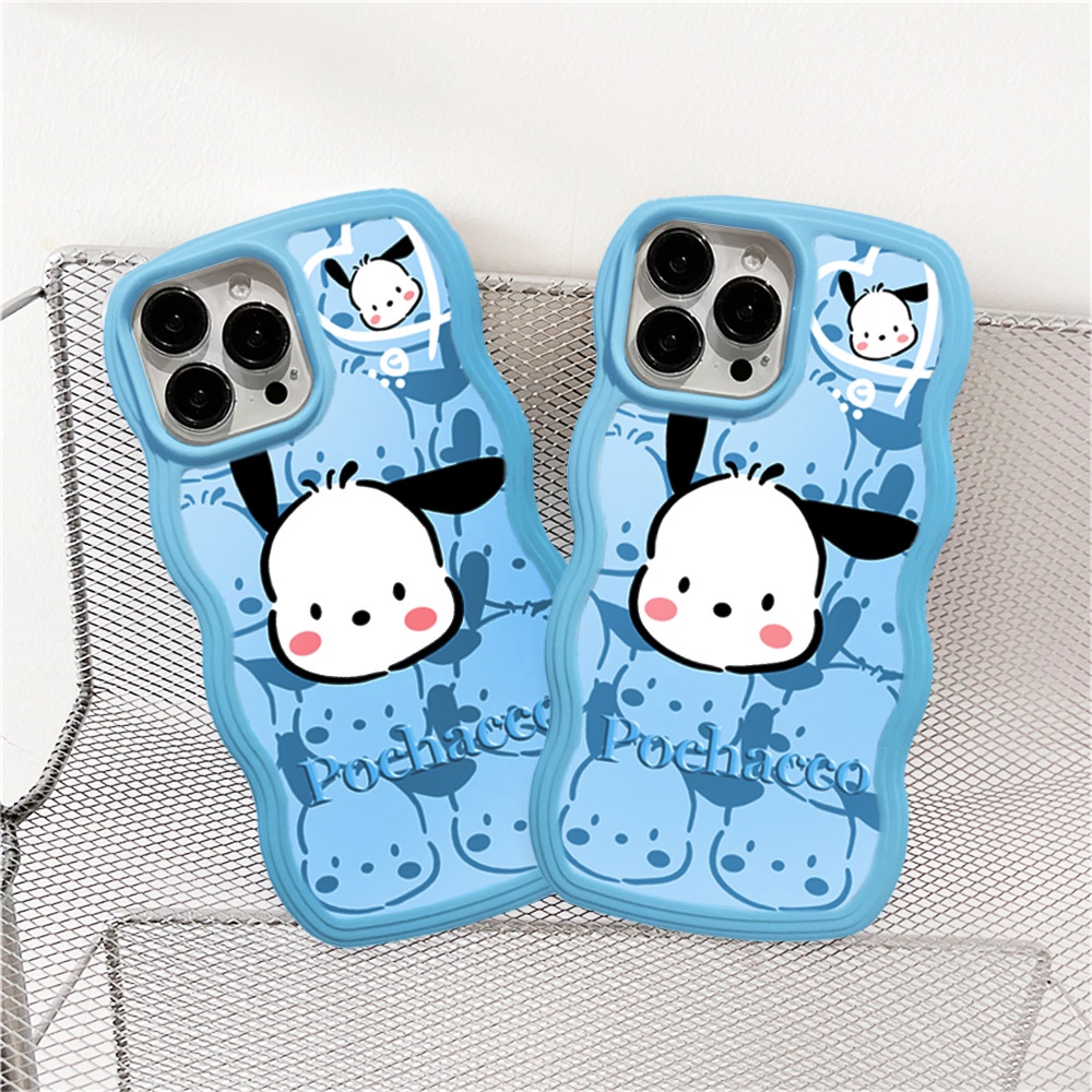 Realme 10 C33 C30 C31 C35 C21Y C25Y RealmeC11 C25 C17 C15 C12 C3 C2 Realme 7i 5 5i 6i 7 Pro Pochacco Tepi Gelombang TPU Phone Case Cover